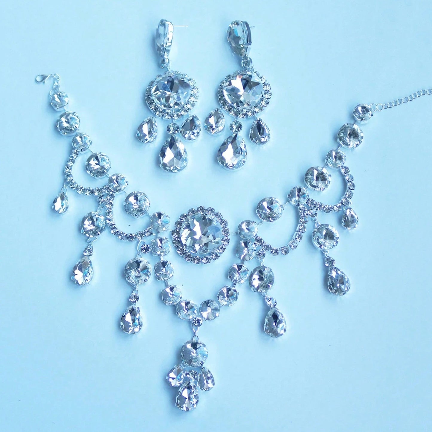 Bling Luxury Large Necklace, Exaggerated Round Delicate Necklace, Fashionable Bridal Wedding Jewelry, Party Gift for Women