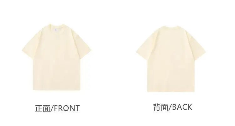 American 450g Heavy Cotton Short-sleeved T-shirt Men's and Women's Solid Color Loose Round Neck Top Bottoming Shirt Half-sleeved