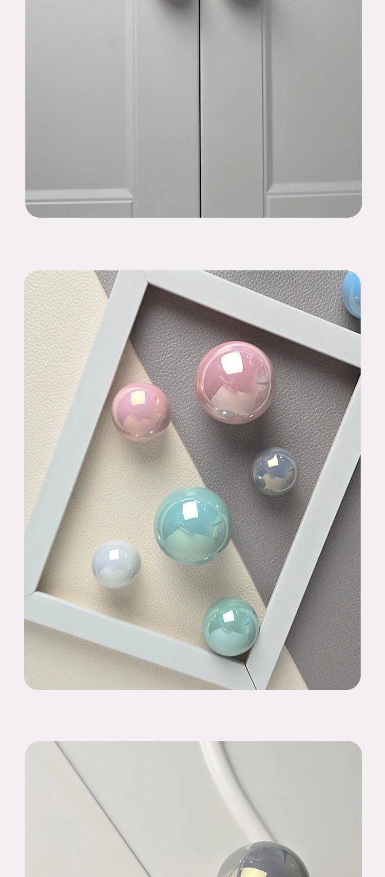Ceramic Furniture Handles Pearlescent Cabinet Knob Kitchen Drawer Furniture Knobs Handle Hardware Children's Wardrobe Handles