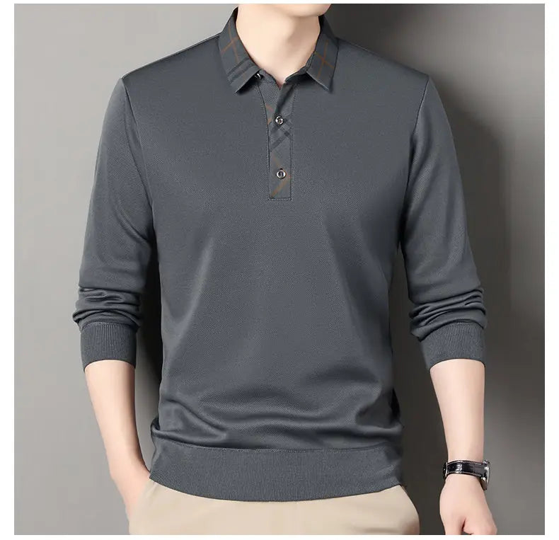 Winter Pullovers Men Knit Polo Shirts Fashion Fleece Lined Polo Sweaters Jumper Thick Knitting Polo Shirts