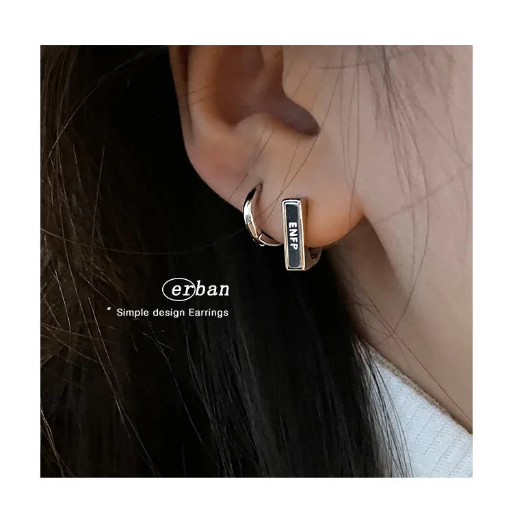 Sterling Silver Earrings Sophisticated Personality High End Exquisite Simple Elegant Letter Shaped Ear Accessories for Women