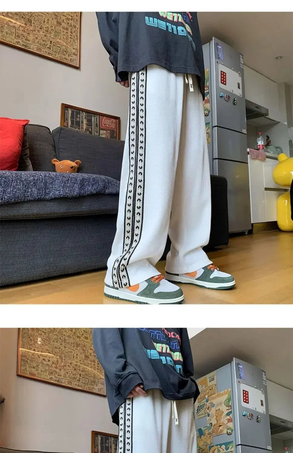 Men's Sweatpants Grey Trousers Wide Leg Man Sweat Pants Straight Baggy Slacks Summer Tracksuit Bottoms Stylish 2025 New In