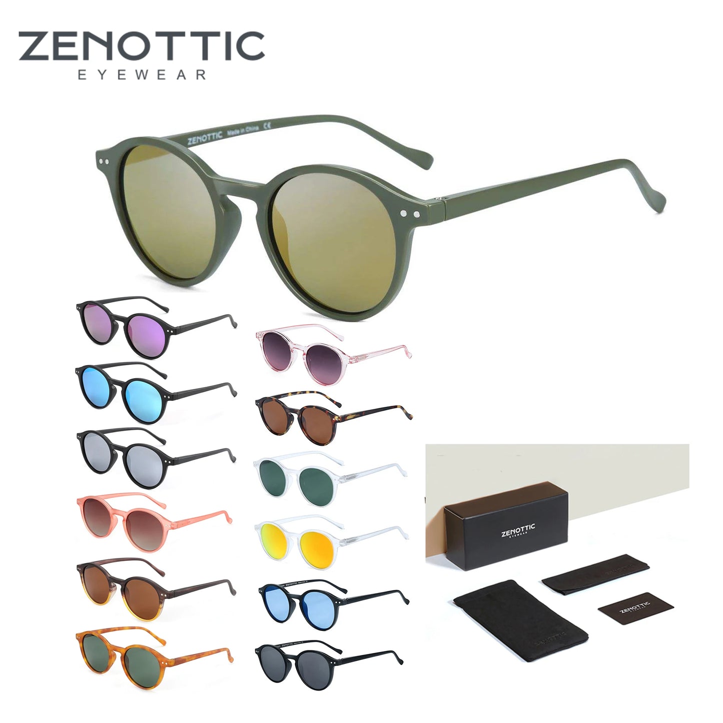 ZENOTTIC Retro Polarized Sunglasses 2023 2024 Men Women Vintage Small Round Frame Sun Glasses Polarized Lens UV400 Goggles Shade