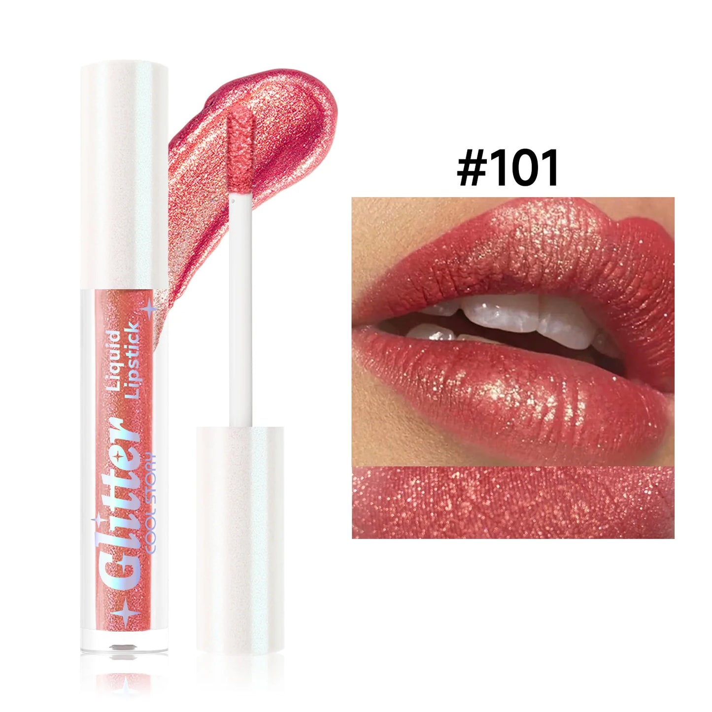 1PC Sexy Color Glitter Lipstick Flash Lasting Easy Color Diamond Lip Tint Shiny Metallic Lip Makeup Gifts for Women Cosmetics