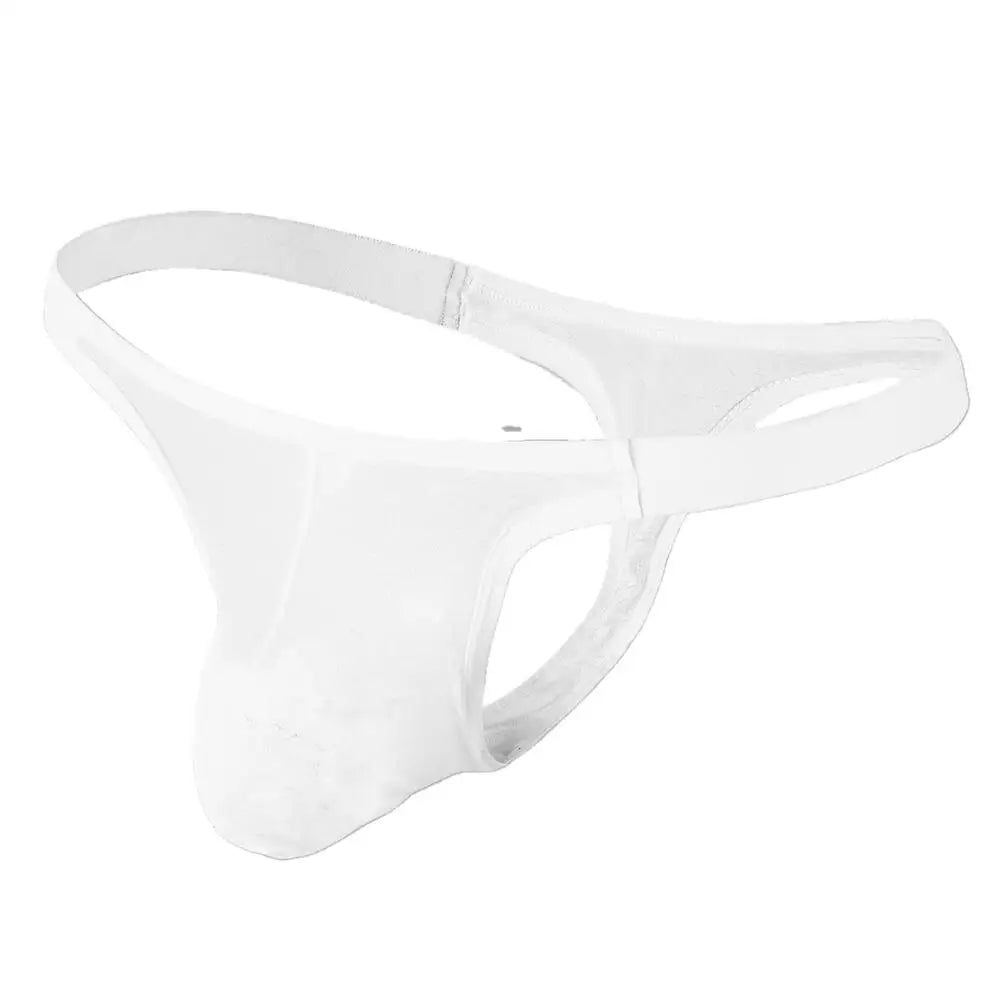 Men Thongs Sexy Underwear T-Back Underpants Breathable  Ice Silk Briefs Big U convex Pouch Thongs G-String Male Lingerie Panties