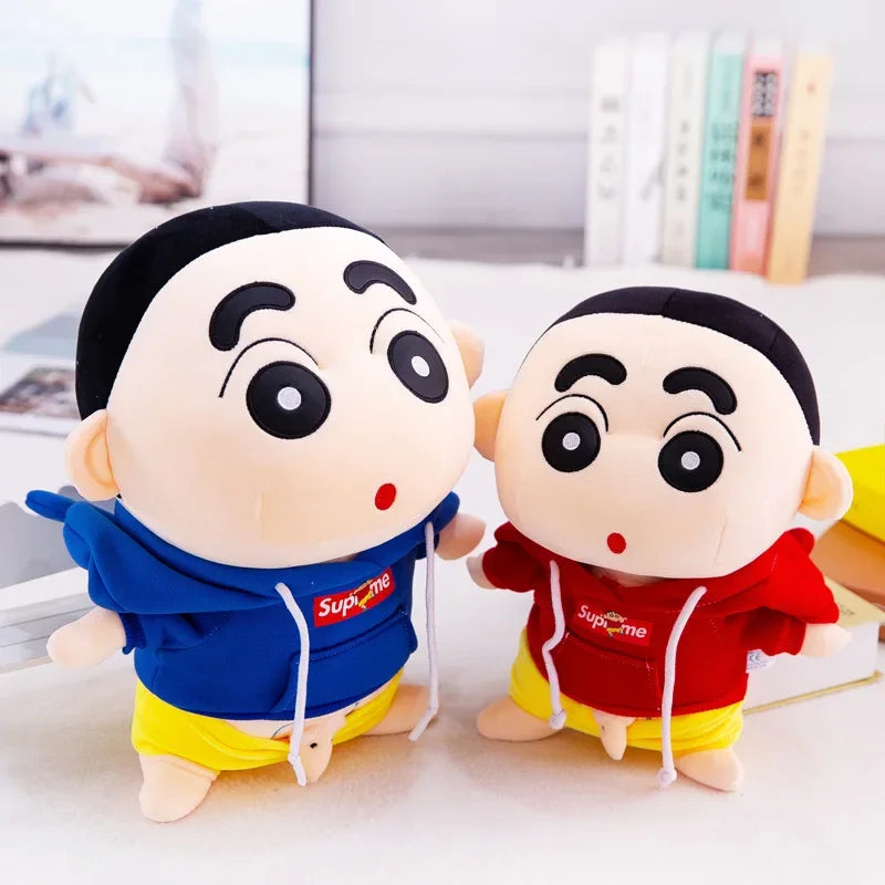 26-70cm Anime Crayon Shin-chan Doll Plush Red Blue Hoodies Detachable Collection Kawaii Stuffed Toys Dolls Bedroom Decoration