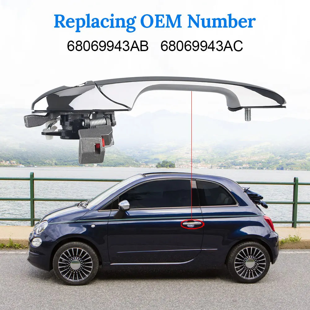 Car Left ＆ Right Door Outer Handle Drivers Side Exterior For Fiat 500 2021-2018 Auto Parts 68069943AC 68069942AC
