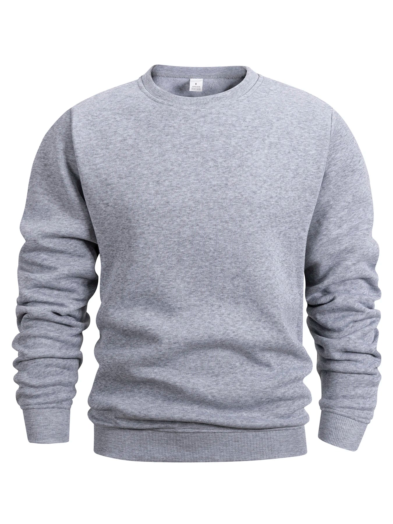Men's Crew Neck Pullover Solid Color Large Sweatshirts Spring Autumn Outdoor Jogging Tops Men Casual Hoodies Streetwear
