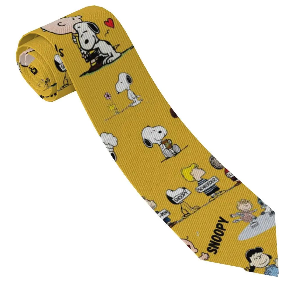 Personalized Fashion S-Snoopys Neckties Men Silk Cartoon Office Neck Tie