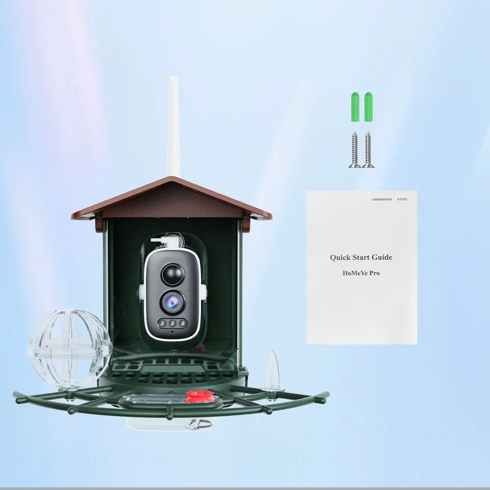 3MP Smart Bird Feeder Camera WiFi Two Way Audio Bird Identification Night Vision PIR Motion Detection For Bird Outdoor Watching