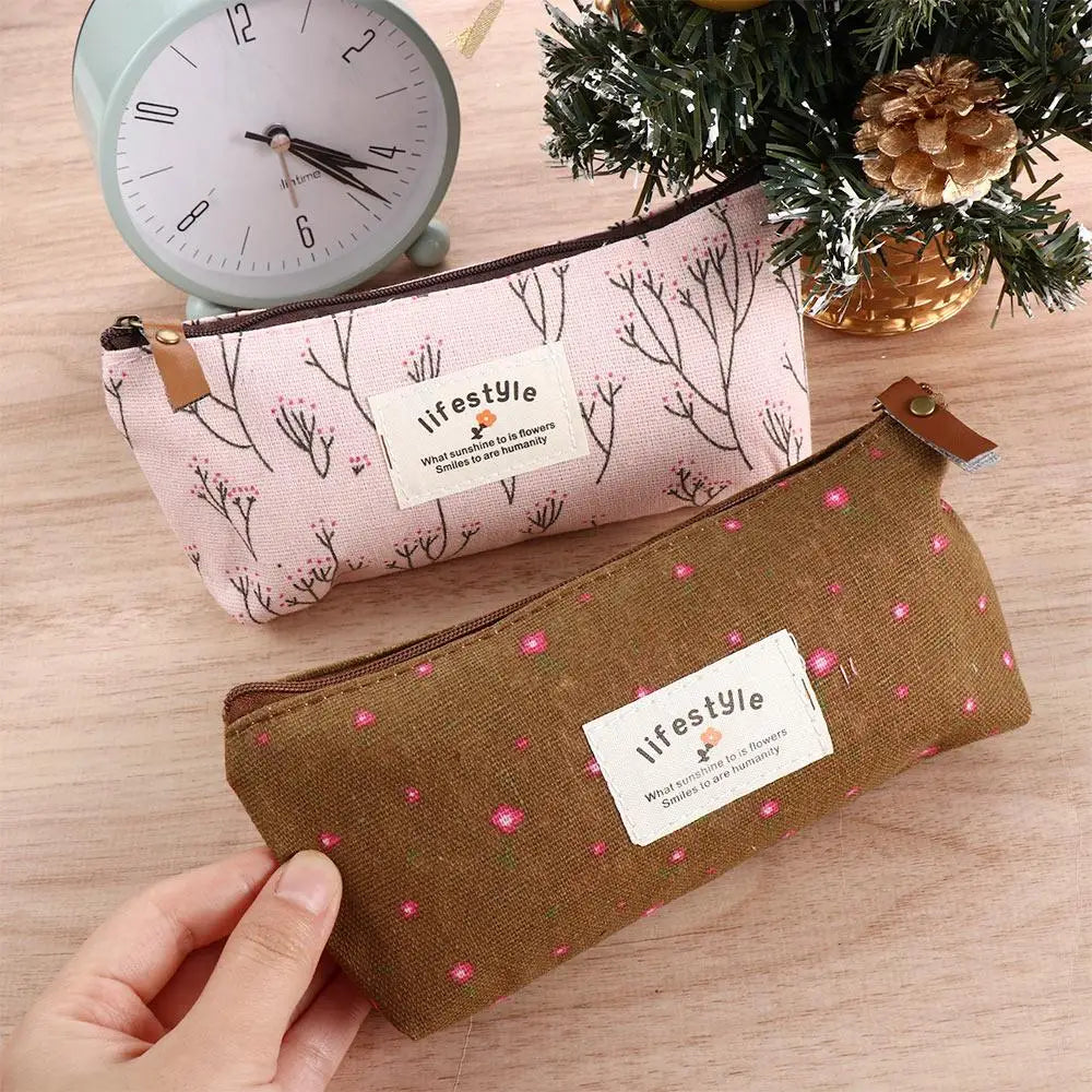 School Supplies Stationery Cosmetic Bag Fabric Makeup Bag for Girl Pen Bags Pencil Bag Pencil Case Zipper Pouch