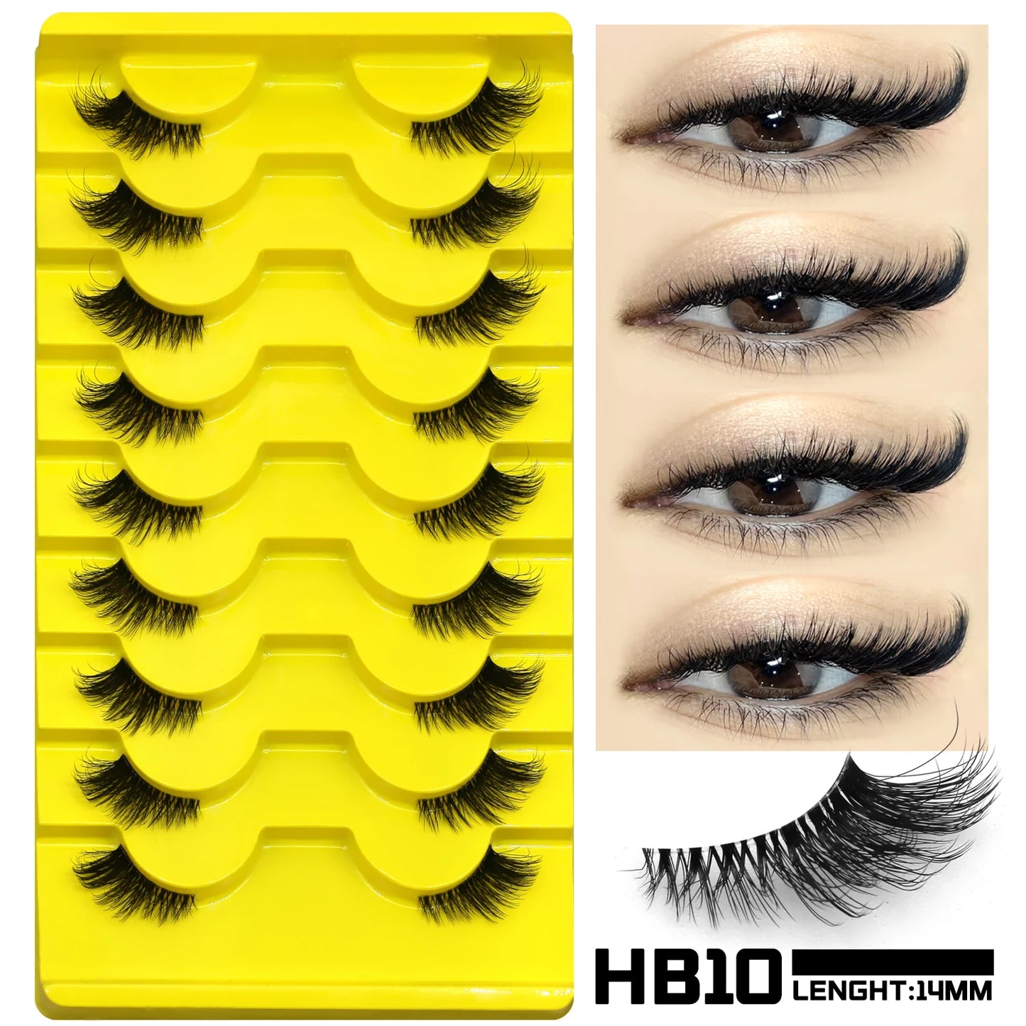 Veltrinay Half Lashes Natural Fake Lashes Wispy Cat Eye Lashes Clear Band Accent Short False Eyelashes Makeup