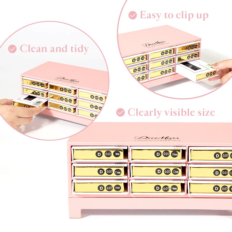DeceMars Eyelash storage box Pink/Gray