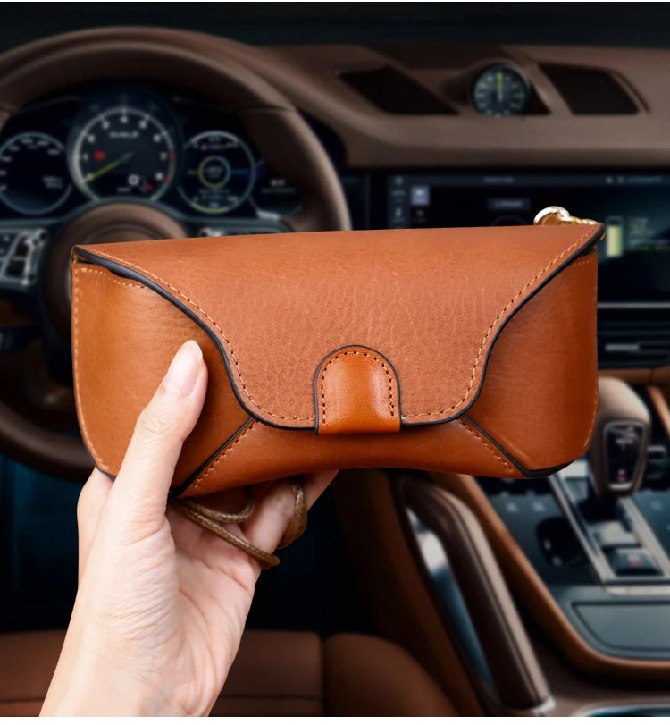 Genuine Leather Eye Glasses Bag for Eyeglass High Quality Handmade Causal Glasses Case Sunglasses Protector Pouch