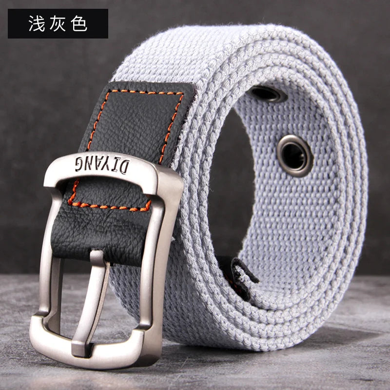 Belt, men's canvas buckle belt, casual work pants belt, young people's trend pants belt, versatile student trend fashion belt