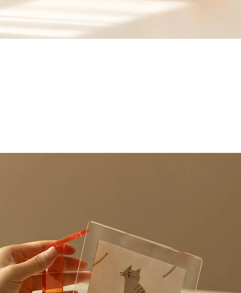 Acrylic Picture Frames Clear Picture Frames Acrylic  Frameless Transparent Cubes Floating Gift for Home Office Desktop Display