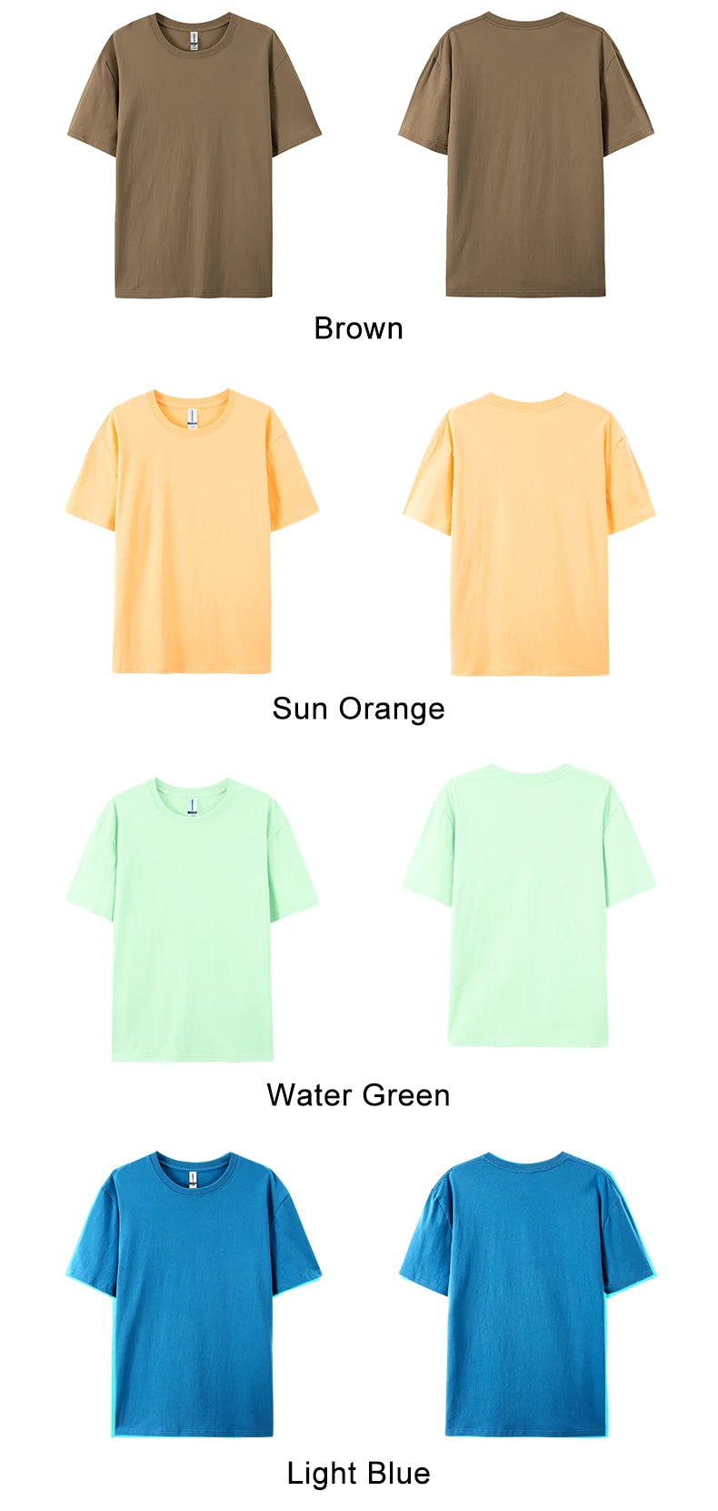 Loose Cotton Solid Tshirts Men Woman Short Sleeve Fashion Brand Trend Couple Clothing Tees Customized Candy Color Summer Tops
