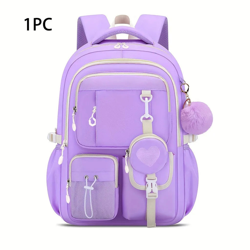 School Bag Set Ergonomic Waterproof Oxford Cloth Backpack Girls School Backpack Set Large Capacity Spine Backpack For Middle