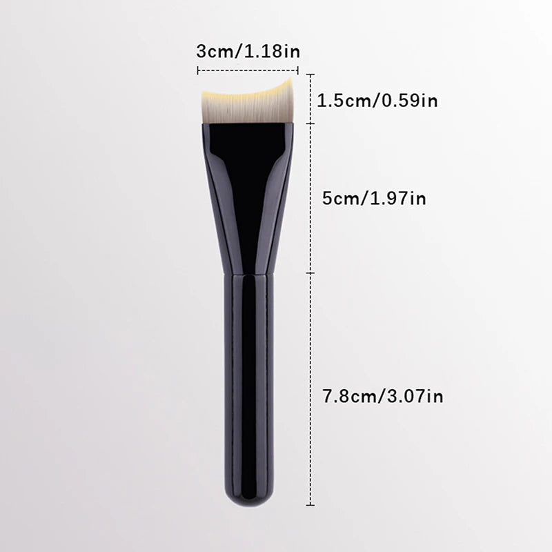 1PCS Ultra Thin Crescent Foundation Brush Lightweight Face Contour Brush Black Handle Contour Brush Mixed Foundation Cream Tool