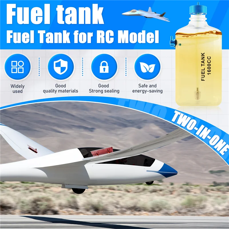 B78B-Fuel Tank Petrol Transparent Plastic Bottle CNC For RC Gas And Nitro Airplane