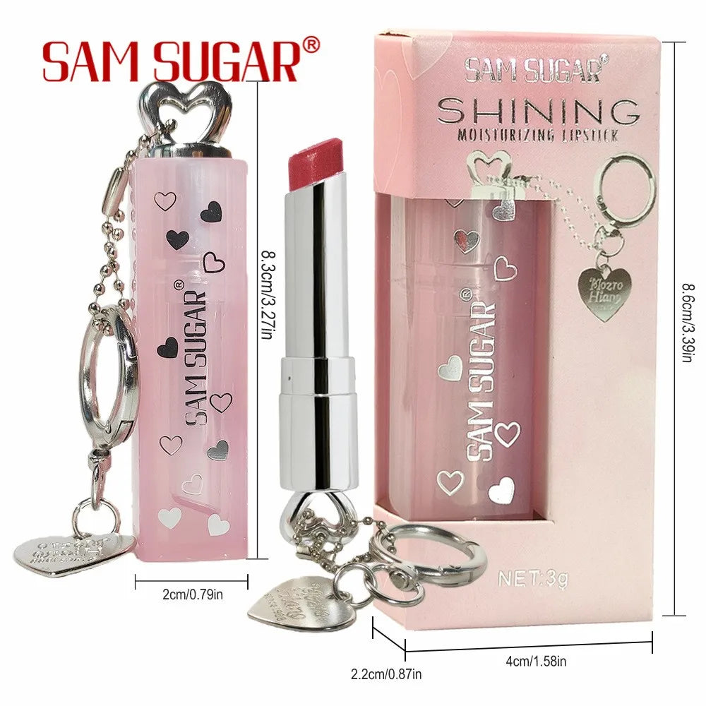 Pearl Love Pendant Sparkling Velvet Lipstick Metal Waterproof Long lasting Matte Diamond Lipgloss Women's Cosmetics