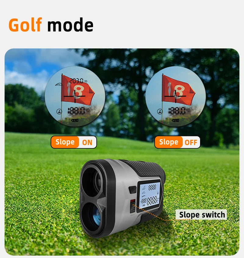 Rechargeable 1200m 650m with Slope Adjusted Flag-Lock Vibration Laser Distance Meter Telescope Golf Laser Rangefinder