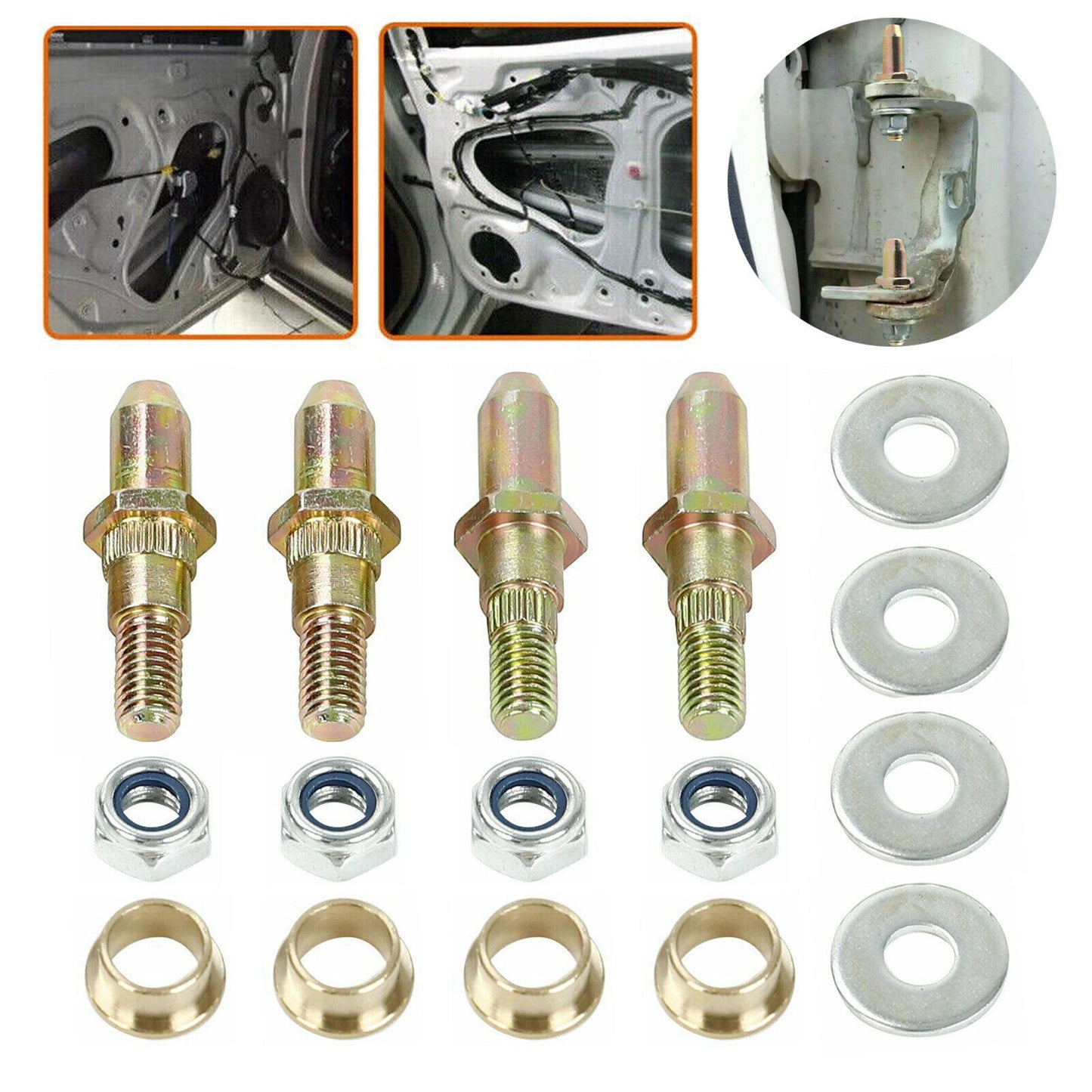 Steel Car Door Hinge Pin + Bushing Repair Kit for Chevy Silverado GMC Sierra Truck SUV Car Auto Modification