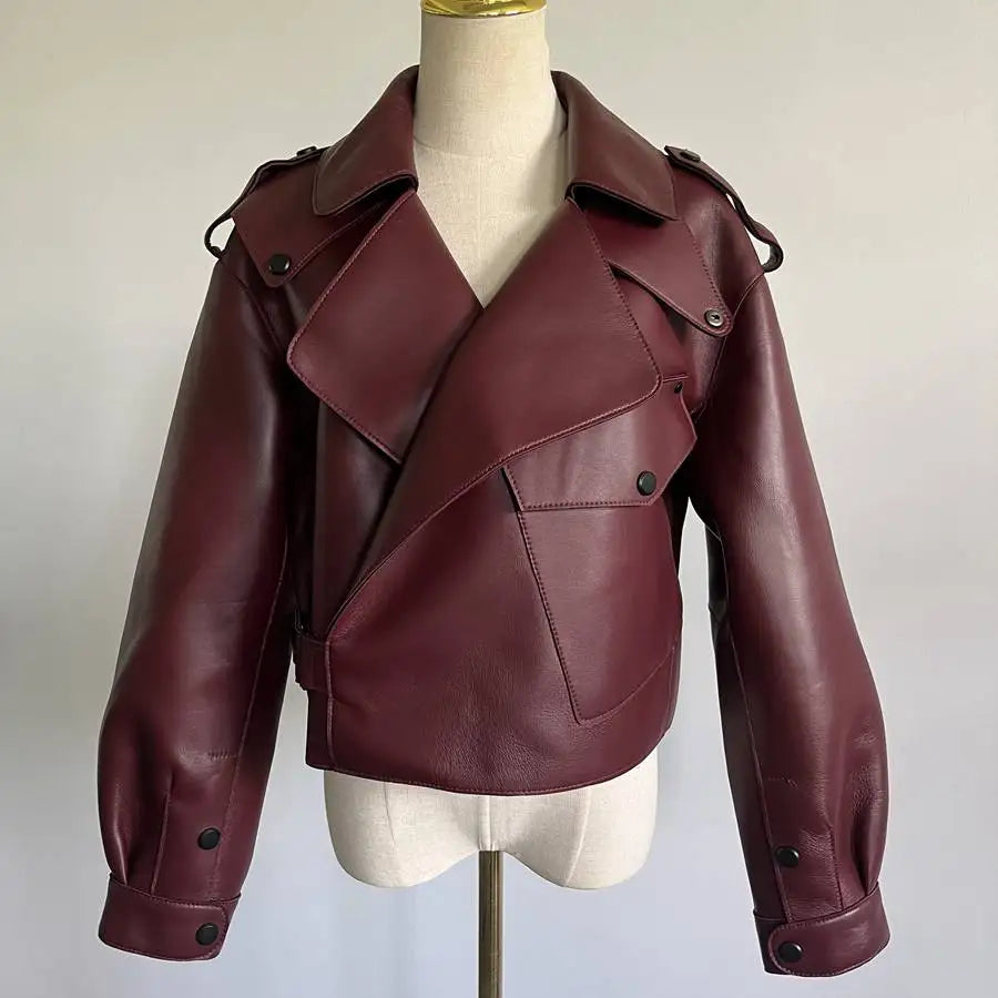 Pink Java QC20003   new arrival real leather jacket  women coat genuine sheep leather coat luxury fashion hot sale dress