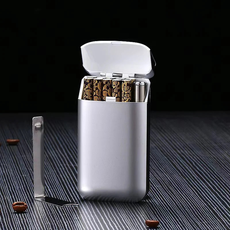 Small Cigarette Case Lighter Integrated USB Rechargeable Windproof Lighter Creative Split Cigarette Lighter Men's Gadget