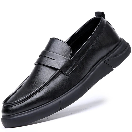 Genuine Leather Men's Business Leather Shoes Soft Soled Comfortable Men's Driving Shoes Loafers