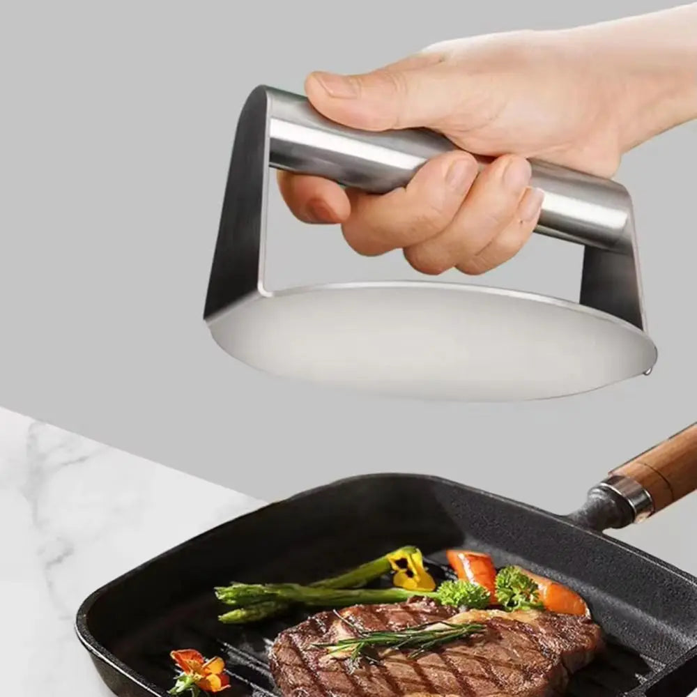 Circular Square Hamburger Meat Press Stainless Steel Squeezer Beef Grill Press Mould Square with Handle Press Patty Maker Mold