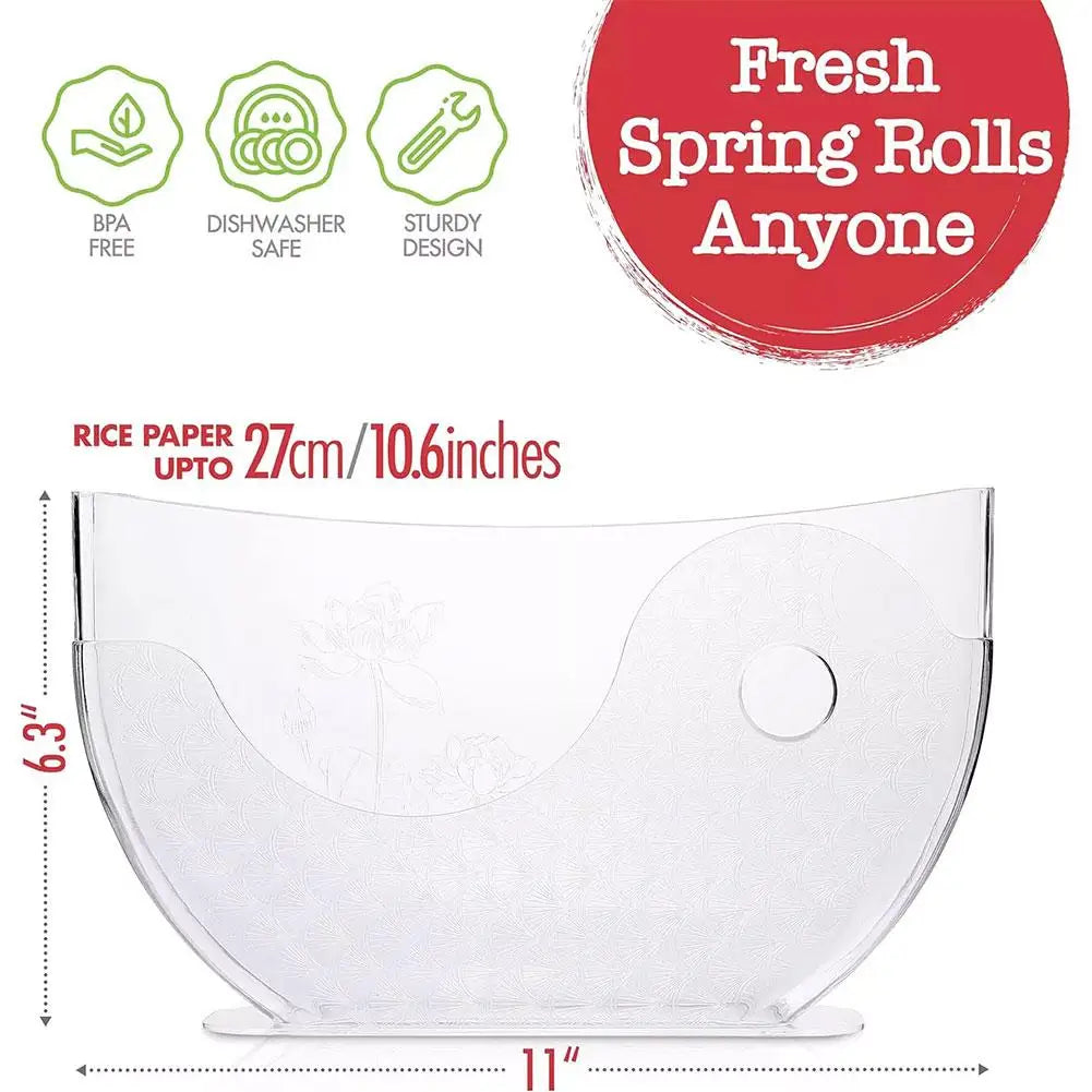 NEW High-end Rice Paper Wrappers Spring Roll Water Bowl Rice Paper Water Holder Vietnamese Pie Crust Box Creative Kitchen Tools