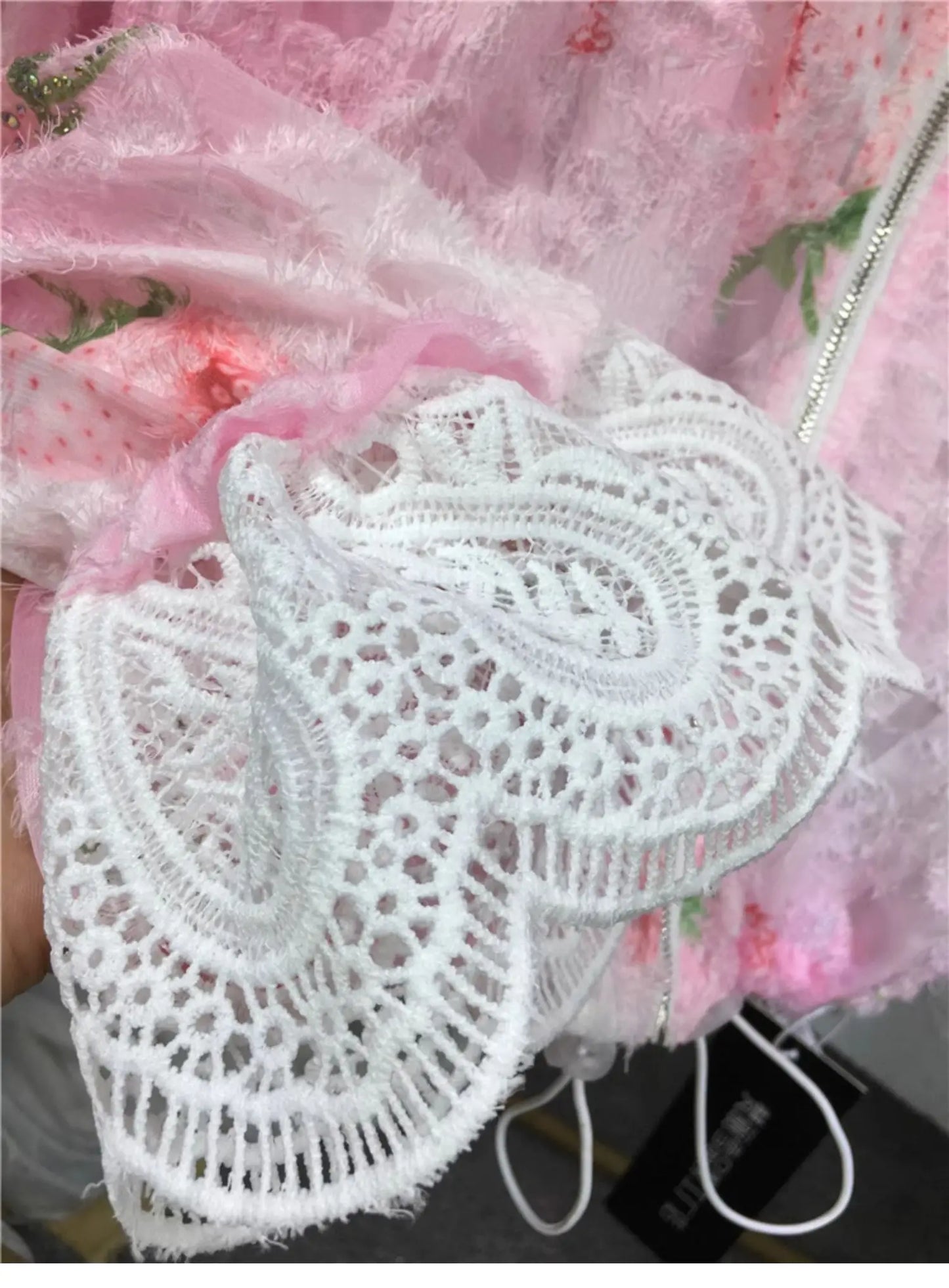 Women Hot Drilling Diamonds Beaded Sunscreen Hoodies Shirts Coat Strawberry Butterfly Lace Spliced Blouses Zipper Cardigan Tops