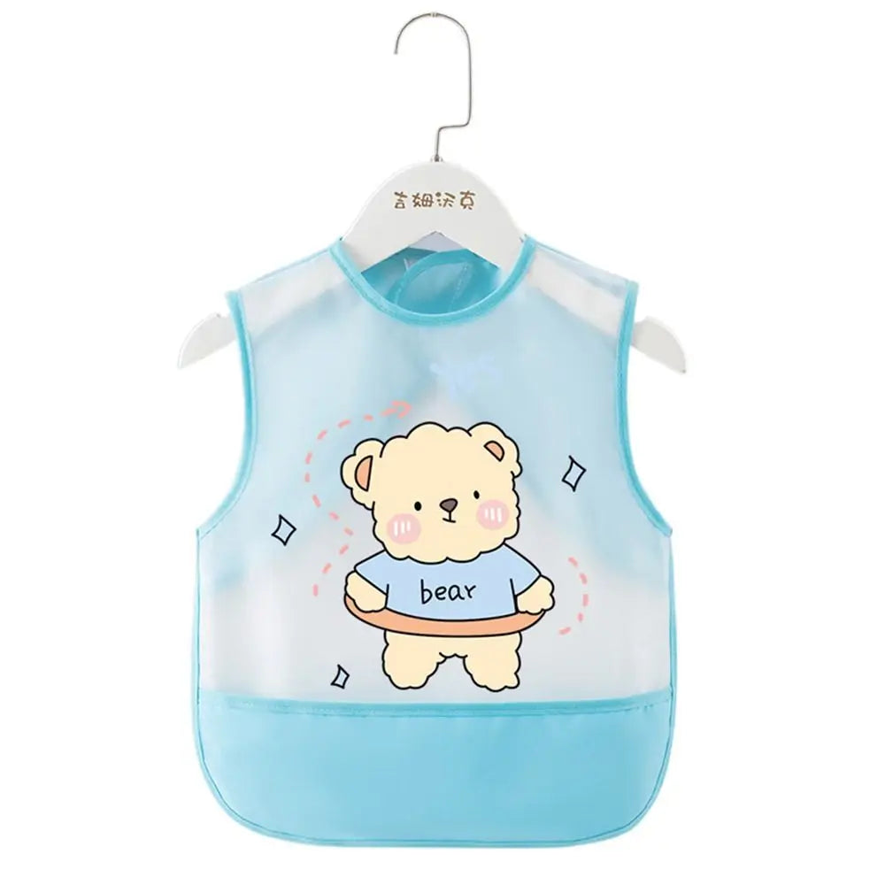 Cartoon Animal Pattern Baby Feeding Bib Waterproof Sleeveless Sleeveless Bibs Bear Rabbit Saliva Towel Burp Apron Boys Girls