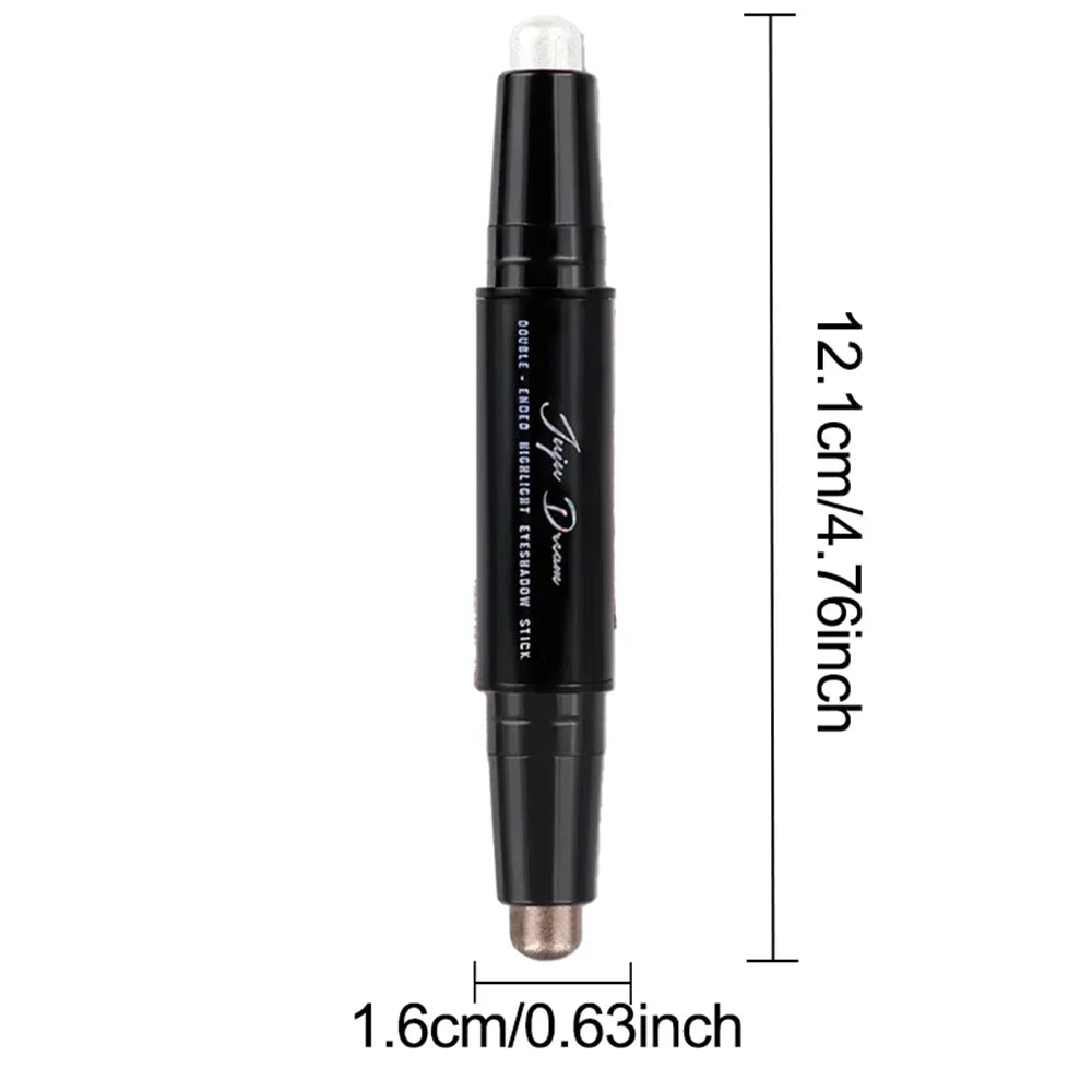 Dual-Ended Eyeshadow Stick,  Matte & Shimmer, Waterproof Long-Lasting 3-Color Creamy Pencil, Smoky & Natural, Xmas Winter