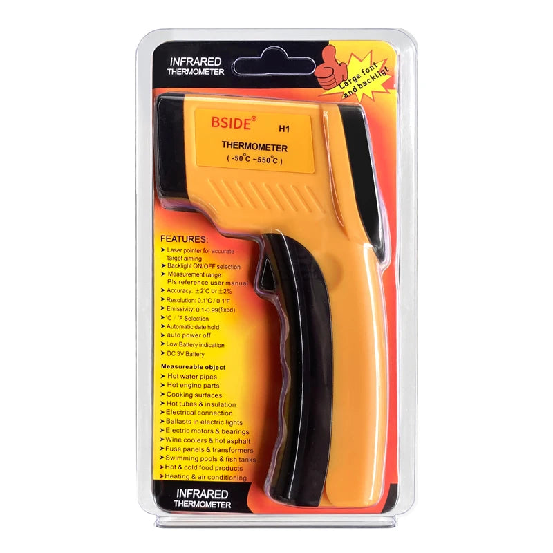Digital Infrared Thermometer -50-550C Non-Contact Digital Laser Thermometer Gun For Meat Buffalo Milk BBQ Cooking Thermometer