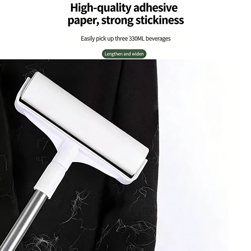 Adjustable Handle 93cm Lint Roller With Adhesive Sheet Powerful Cleaning Aid For Pet Hair