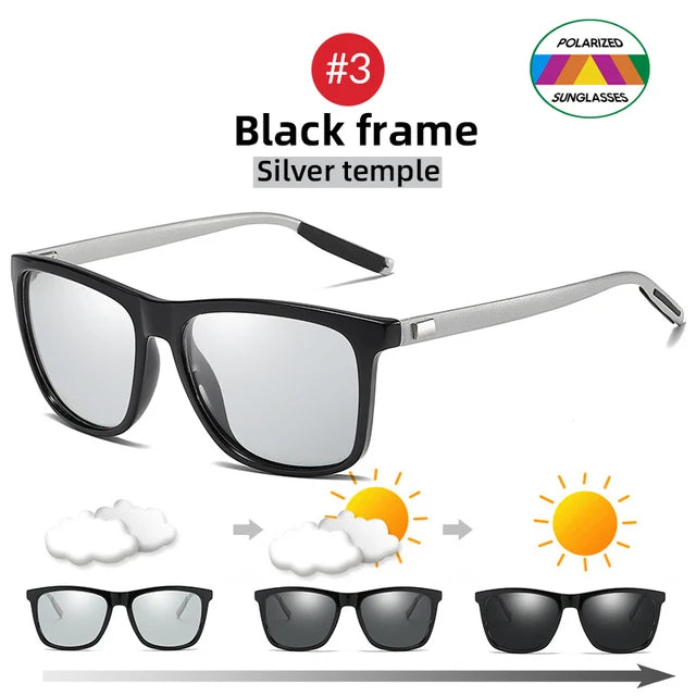 Begreat Photochromic Polarized Sunglasses Men Square Classic Men Chameleon Glasses Male Sun Glasses Driving Eyewear