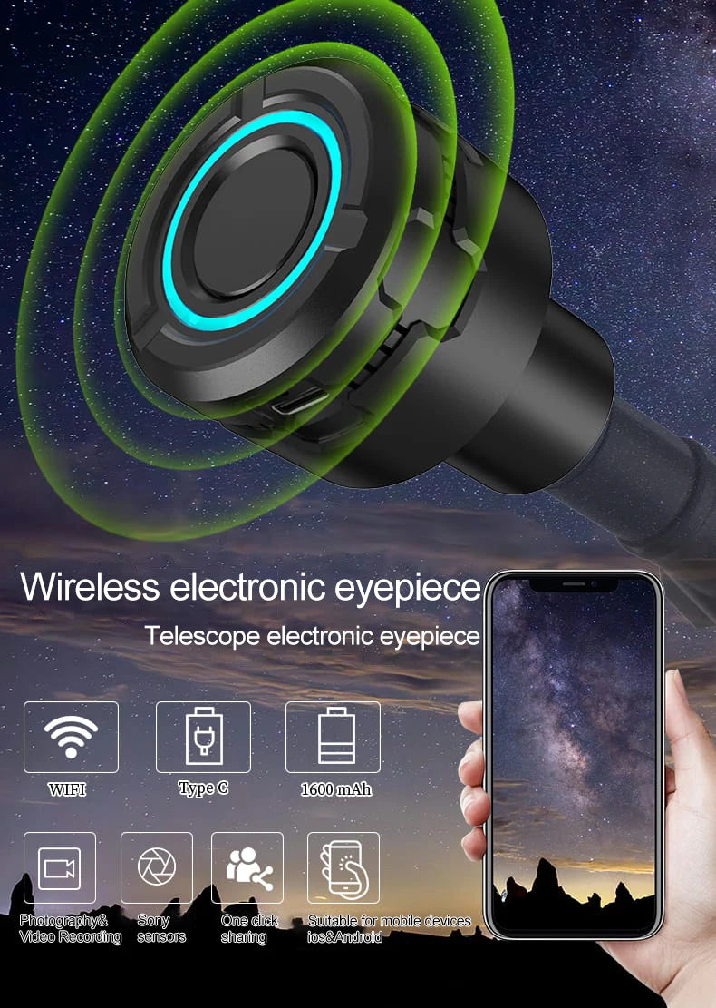 4K HD Telescope Eyepiece Camera Portable WiFi Wireless Birdwatching Electronic Eyepiece Connected To Mobile Phone and PC