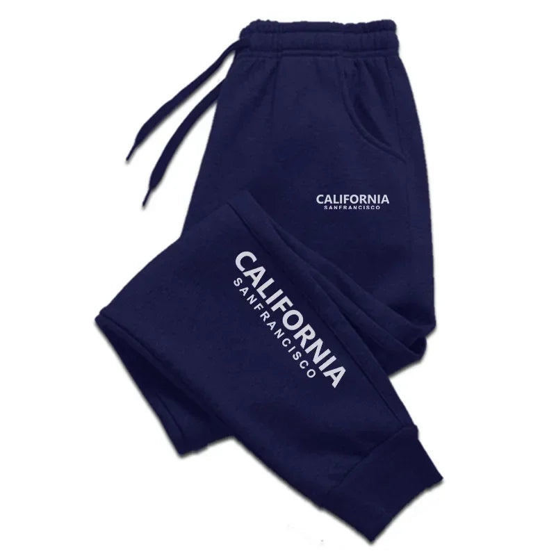 Men's Fashion Printed Long Pants for Autumn/Winter, Casual Sportswear Pants, Undergarment, Running and Fitness Training Pants