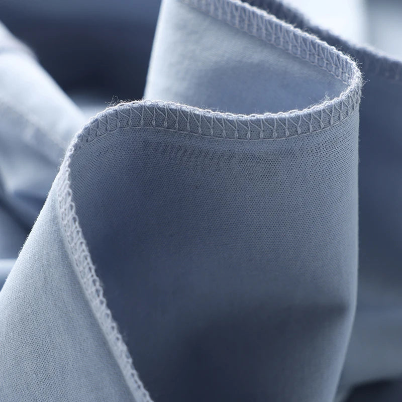 Men's Cotton High-End Fabric Liquid Ammonia T-shirt 100% Mercerized Cotton Short-Sleeved Summer Cool Silky Crewneck Sweater