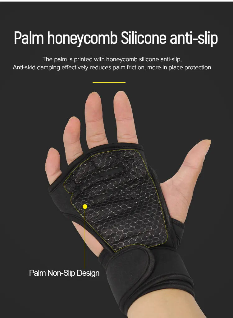 Fitness Men Women Gloves Gym Weightlifting Half Finger Wrist-Protecting Gloves Training Dumbbells Anti-Callus Anti Slip Gloves