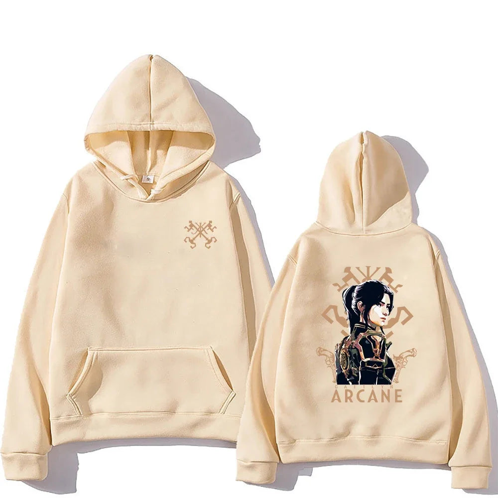 Arcane 2 Caitlyn Hoodie 2024 Anime womens Hoodies Harajuku Aesthetic Winter Fleece Pullover Sweatshirt for
