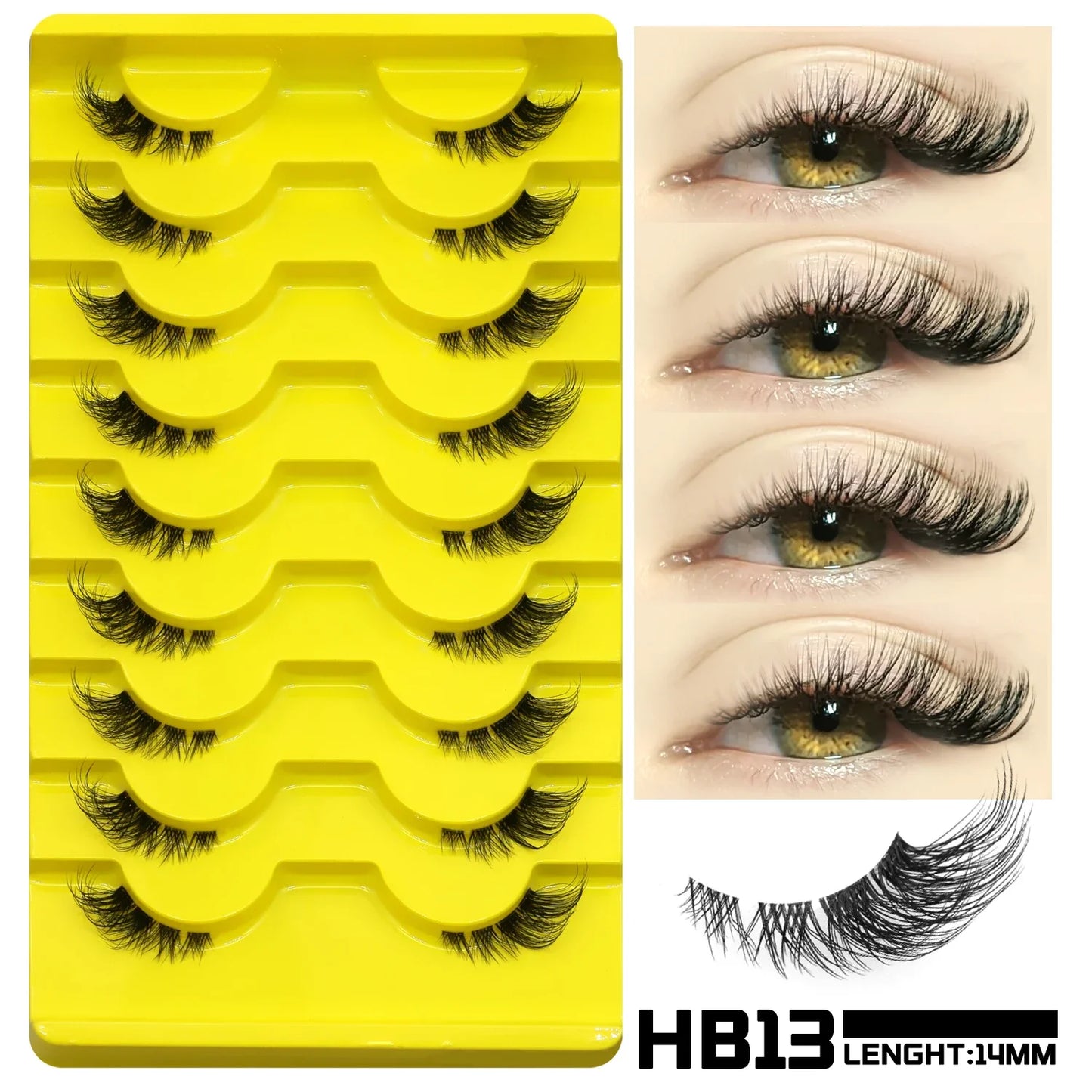 Veltrinay Half Lashes Natural Fake Lashes Wispy Cat Eye Lashes Clear Band Accent Short False Eyelashes Makeup