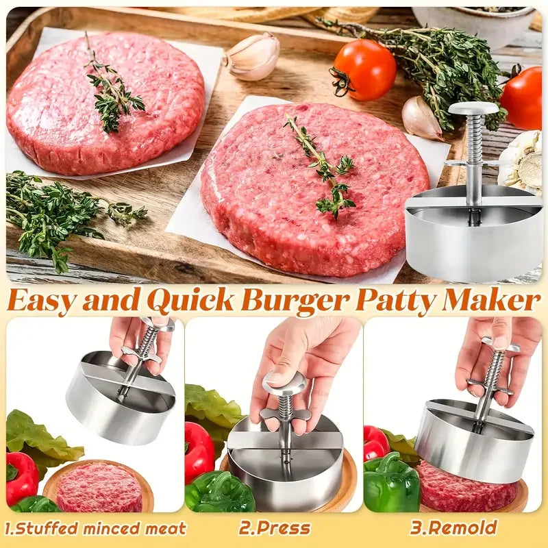 1PC Non-Stick Hamburger Patty Press,Cheeseburger Patty Maker Mold For Meat Beef Cheese Veggie,Burger Maker For Grill Griddle BBQ