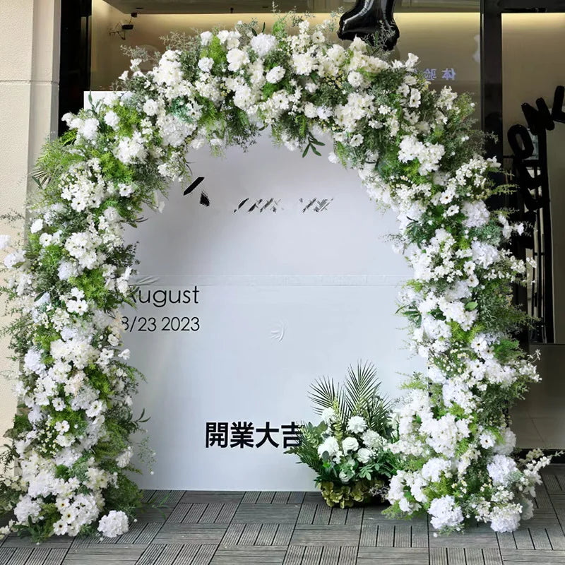 Wedding arch floral arrangement, welcome photography backdrop, flower stand, flower arrangement, venue artificial flowers