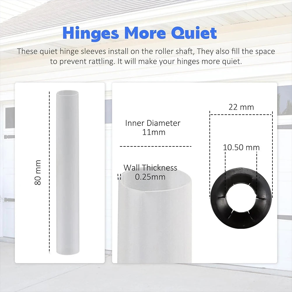20Pcs Garage Door Hinge Quiet Roller Sleeves Roller Shaft Gaskets Compatible with Quiet Garage Door Rollers Bearing