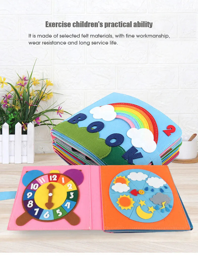 Baby Felt Quiet Books Busy Board Toddler Basic Life Skill Early Learning Education Toys Montessori Story Cloth Book For Boy Girl