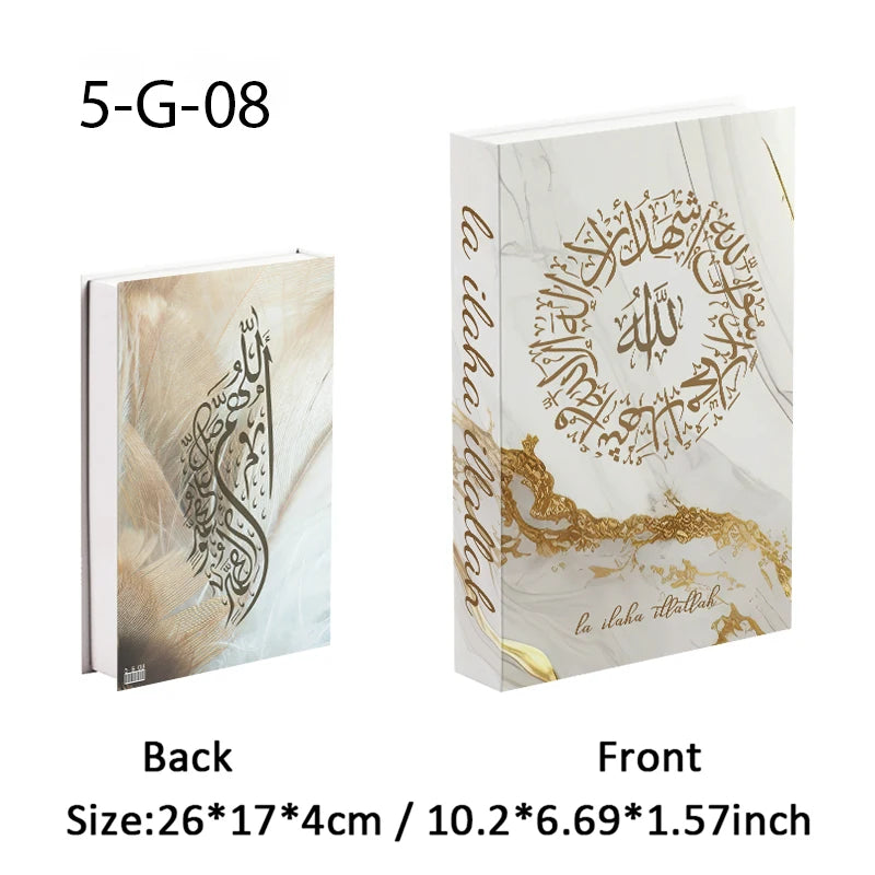 Islamic Kaaba Eid Mosque Luxury Decorative Books Storage Box Fake Book Interior Decoration Coffee Table Ornament Bedroom Decor