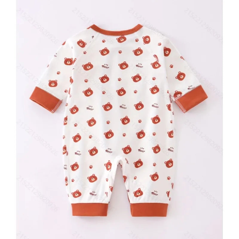 Baby Clothes Spring Autumn Pure Cotton Newborn Onesie Romper Long Sleeve Bodysuit with Hat